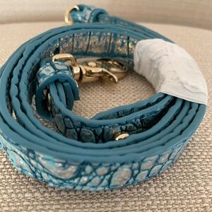 Brahmin Artic Blue Leather Shoulder Strap